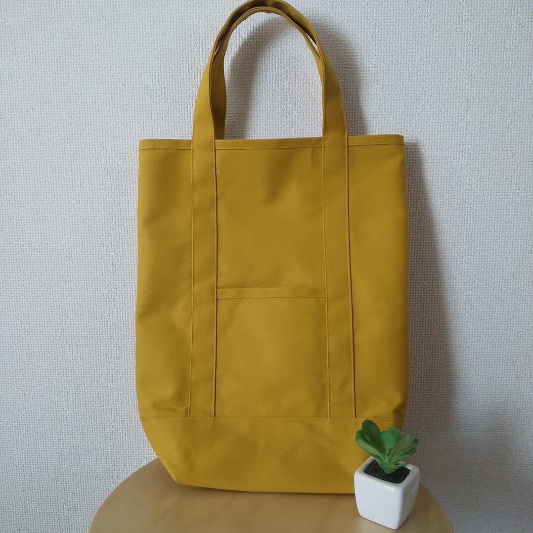 Vertical Canvas Gusset Tote Bag 100% Cotton Handmade-image