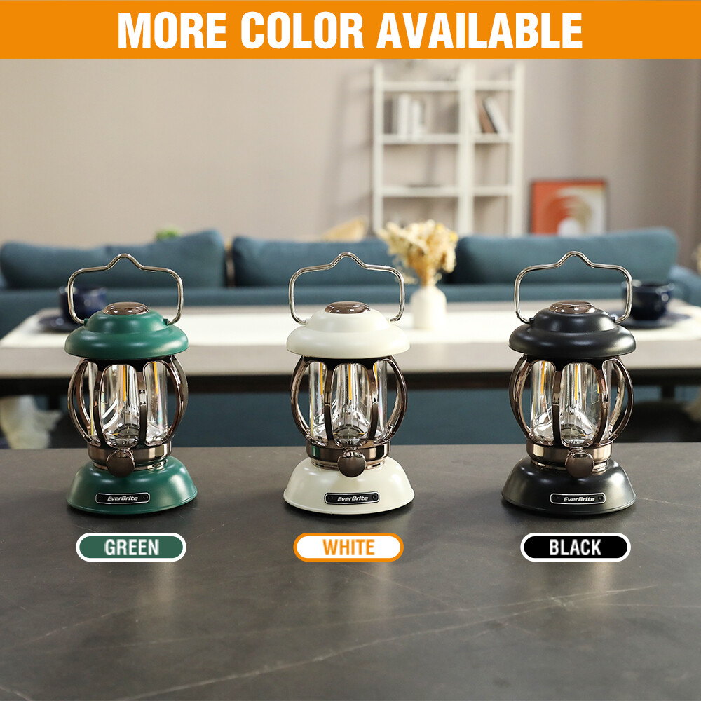 EverBrite Camping Lantern Rechargeable 4400mAh Vintage Camping Lamp 3Modes