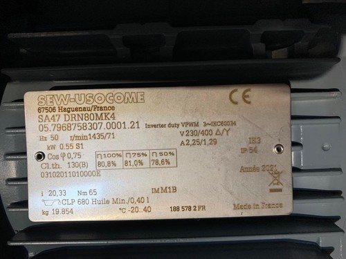Serwomotor SEW SA47 DRN80MK4 500W - Foto 5 di 6