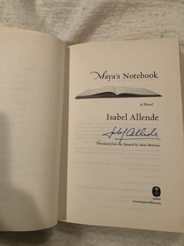 Signed by Isabel Allende MAYA'S NOTEBOOK A Novel 1st Edition 1st Printing - Picture 2 of 3