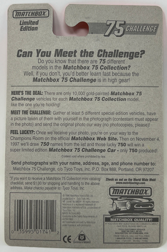 Matchbox 1996 - Ford Mustang Mach III #15 - 75 Challenge - Gold 1:64 Scale - New - Picture 2 of 6