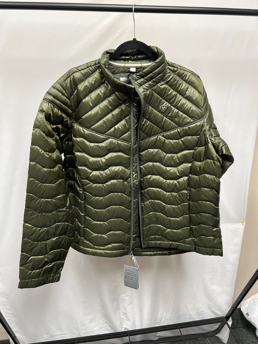 Ariat 10041379 Womens Green Long Sleeve Ideal Down Puffer Jacket 