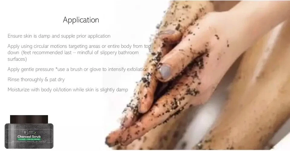 Body Scrub Charcoal Collagen Stem Cells Niacinamide - Tone Firm Rejuvenate 8.5oz - Image 4 of 4