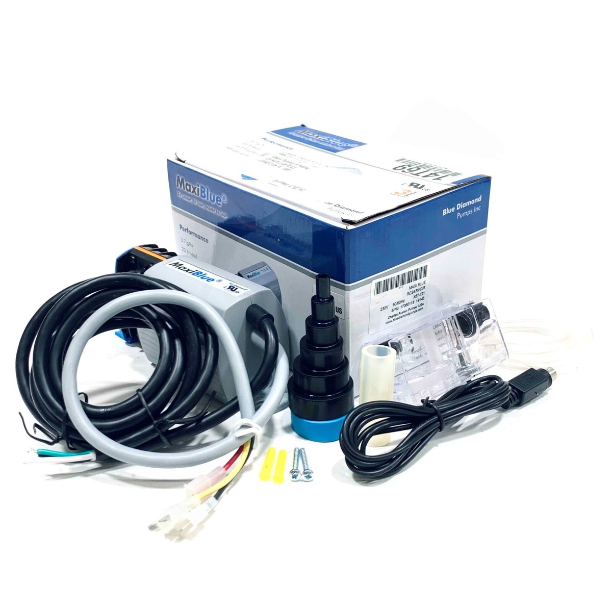 CB ONE　VFR738 BLUE WATER PLUG'N X87-721 Blue Diamond Maxiblue Condensate Pump, 230V, 50/60Hz