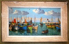 HUILE SUR TOILE PORT DE SAINT NAZAIRE PAR A.LABARDE