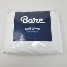 Bare Home 1800 Premium Microfiber Twin XL 4 Piece Sheets Set Winter White
