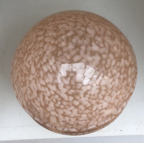 STYLISH ANTIQUE ART DECO PINK GLASS LAMPSHADE - Picture 2 of 3