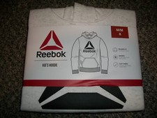 NEW WITH TAGS BOYS SIZE 8 M MEDIUM REEBOK LIGHT GRAY HOODIE 1193