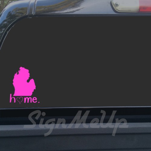 I Love Michigan State "Home." Decal 5" x 6.5" Cute Vinyl Window Sticker for Car - Bild 2 von 23