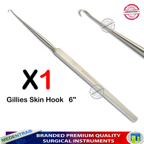 Gillies Skin Hook Single Prong 6" Surgical Dermal Instruments New CE eBay