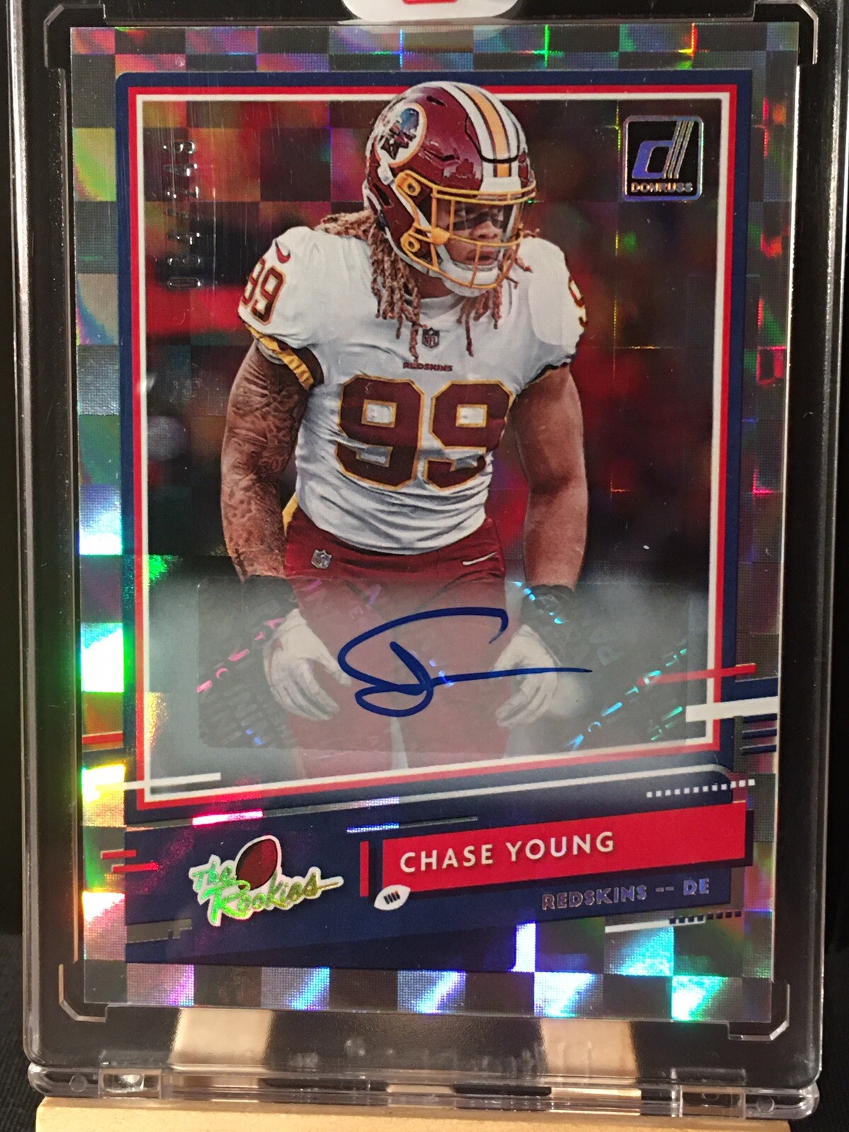 CHASE YOUNG 2020 PANINI DONRUSS THE ROOKIES RC AUTO 84/249 Washington Commanders