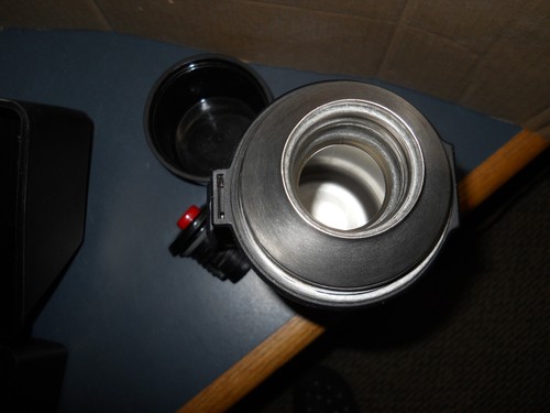 VINTAGE BLACK THERMOS PLASTIC LUNCH BOX WITH STAINLESS STEEL THERMOS BOTTLE - Picture 8 of 10
