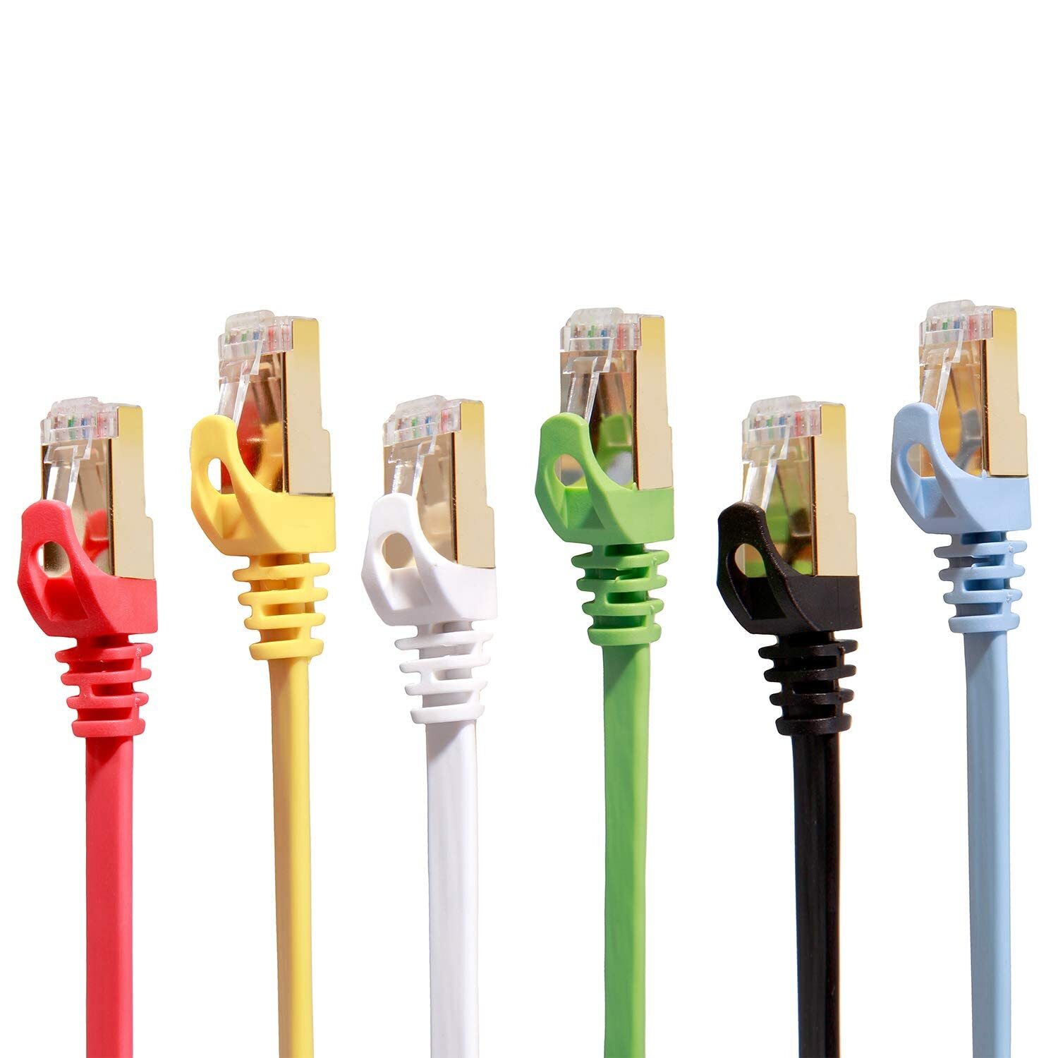3-Pack Flat Shielded Cat7 Ethernet Cable 3ft High-Speed Patch Cords-image