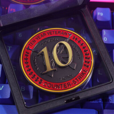 CSGO 10 Year Veteran Coin Counter Strike Global Offensive Souvenir Metal Badge