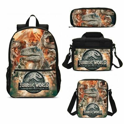 Jurassic World Backpack Students Schoolbag Set Lunch Bag Pen Bag