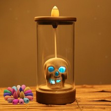LED Light Skull Backflow Incense Burner base ...