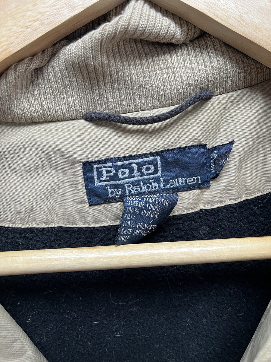 Vintage 90s Polo Ralph Lauren Zip Tan Fleece Lined Jacket S Winter