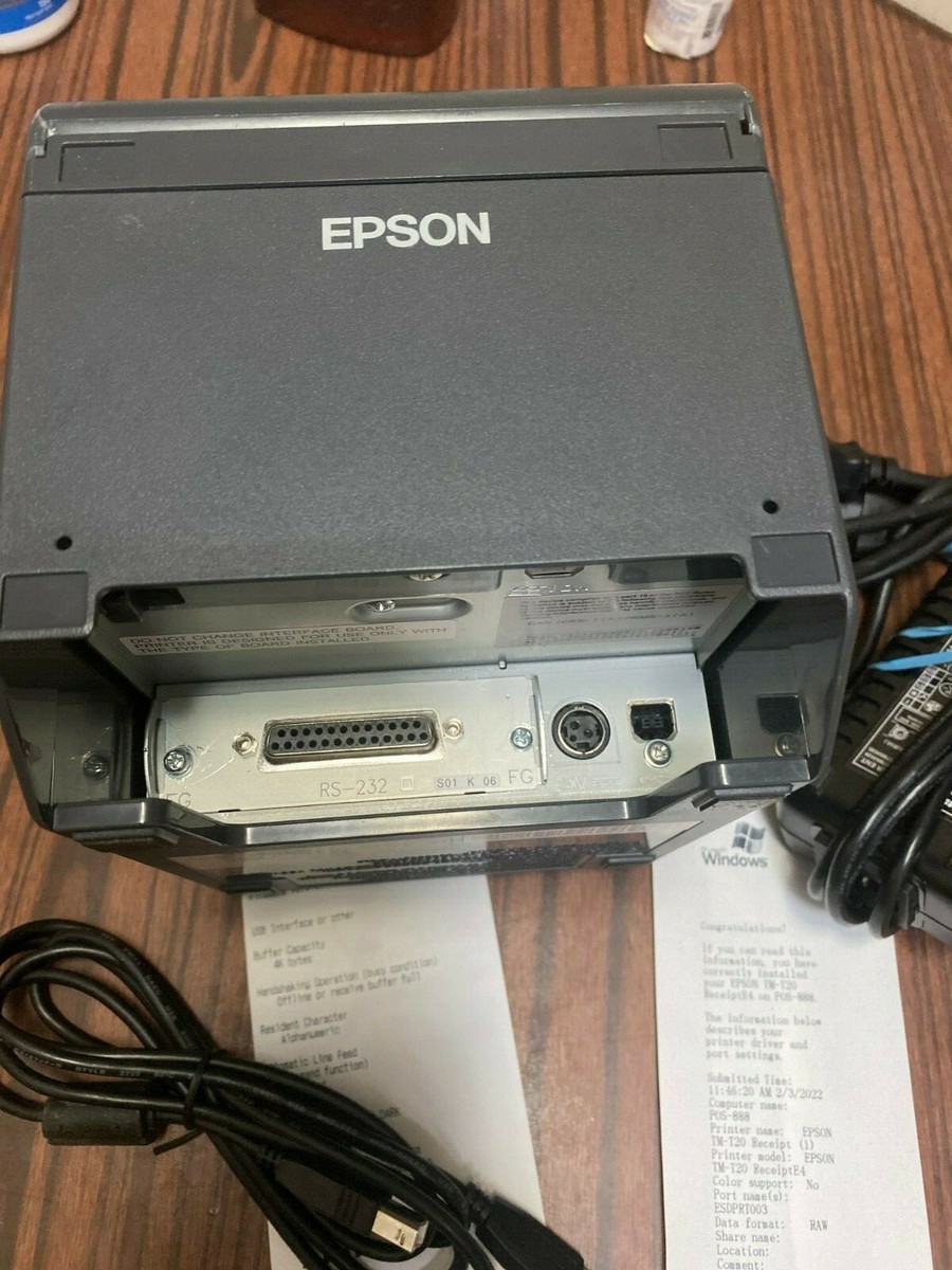 Epson TM-T20II USB Model M267A USB Thermal Receipt Printer Epson TM-T20II USB Model M267A USB Thermal Receipt Printer