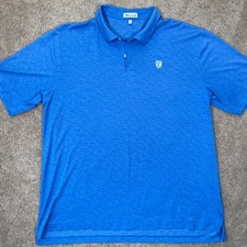 Peter Millar Polo Shirt Mens XXL Blue All Over Skull Print Golf Tennis Boat Prep