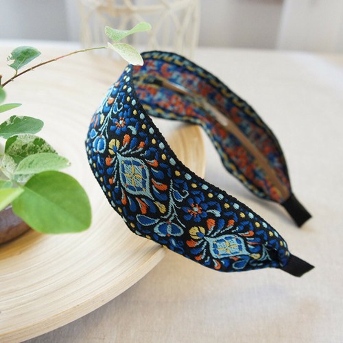Diadema para el cabello bordada de mujer aro para cabello ancho simple dulce niña - Imagen 13 de 15
