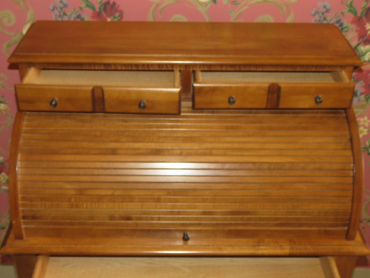 USA雑貨　SCENE SETTERS ROOM ROLL ドル柄　40Ft Tell City Chair Company Roll Top Desk 877 Hard Rock Maple Andover