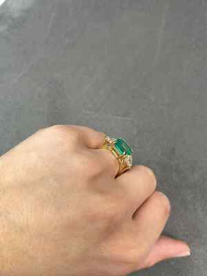 4.56tcw Inspo Crazy Rich Asians Three Stone Colombian Emerald