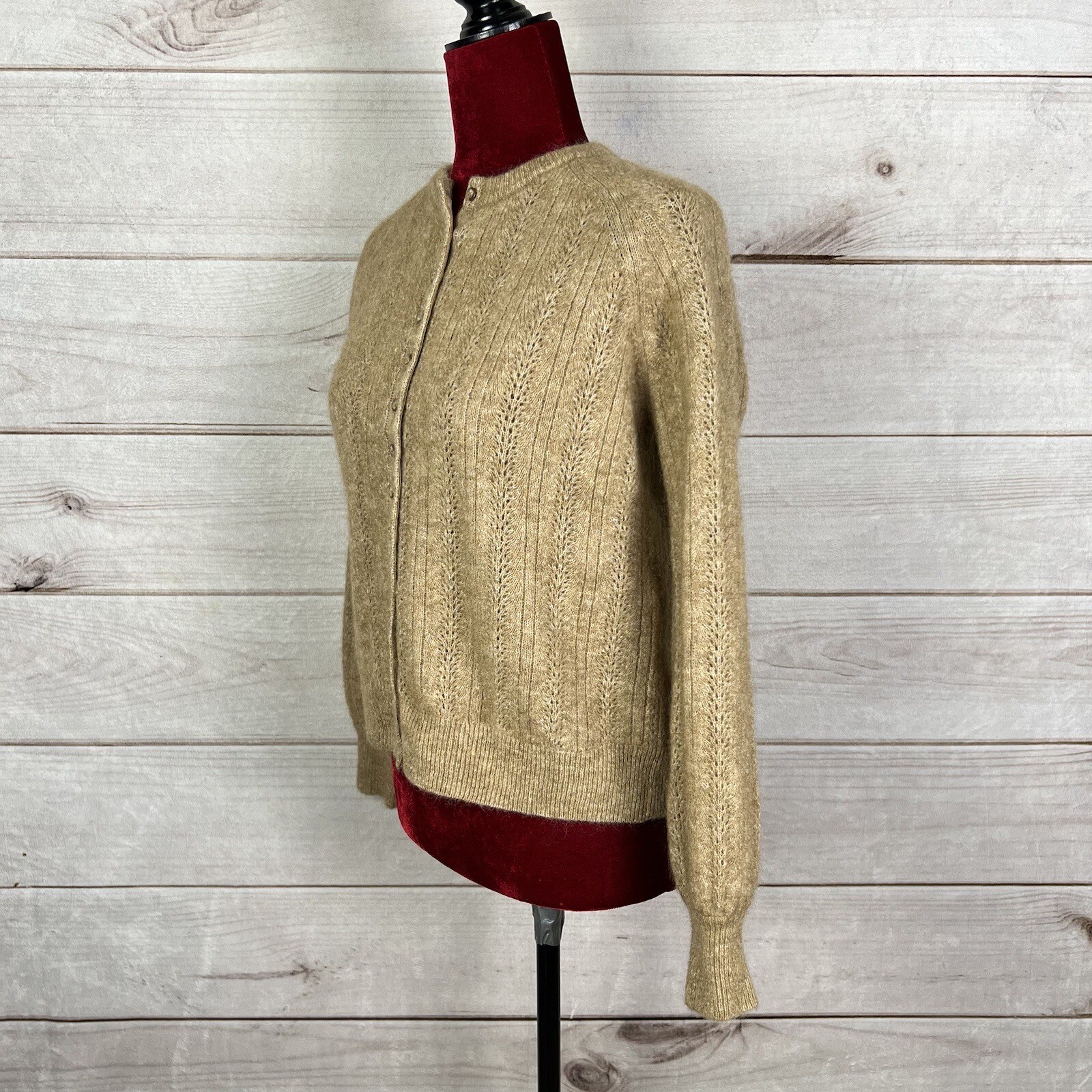 LA MAILLE SEZANE Size XS Purple Mohair Blend Textured Cardigan main image 1
