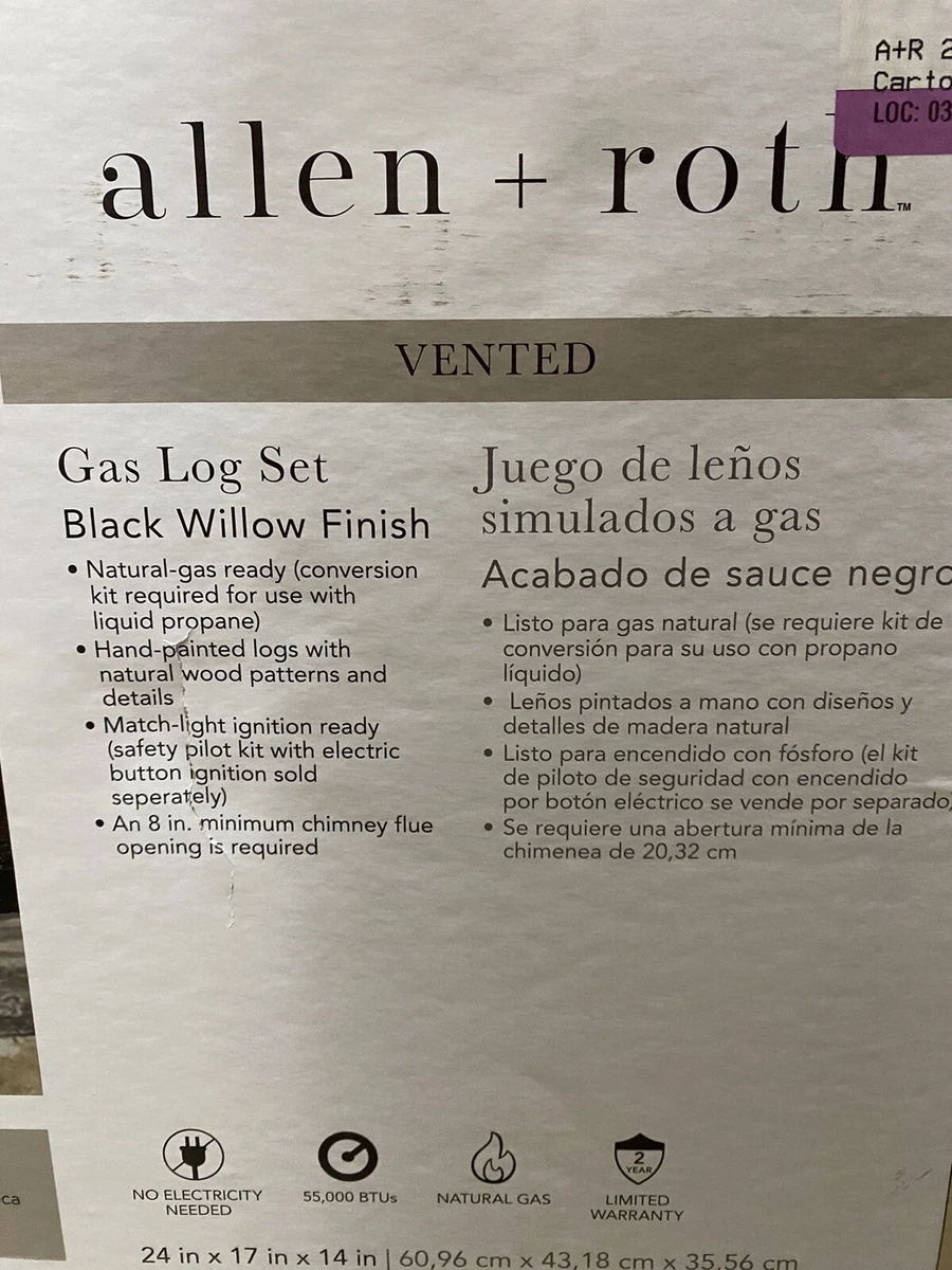 Allen u0026amp; Roth 24-in 55000-BTU Dual Vented Gas Fireplace Logs | eBay