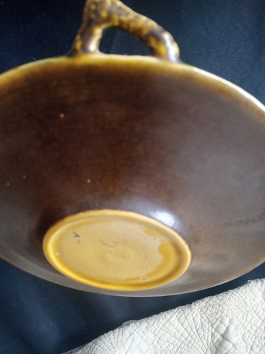 Rate Roseville Pottery • Piatto pigna marrone anni '30 ottime condizioni Originale - Foto 5 di 7