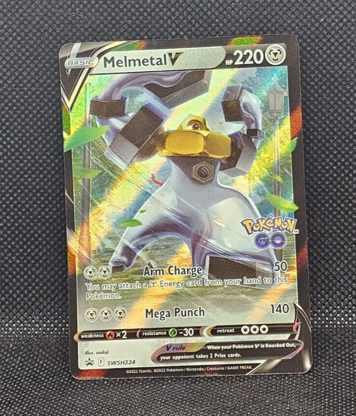 Melmetal V SWSH224 NM Black Star Promo Holo Pokemon Go Foil TCG Card 224 stamped