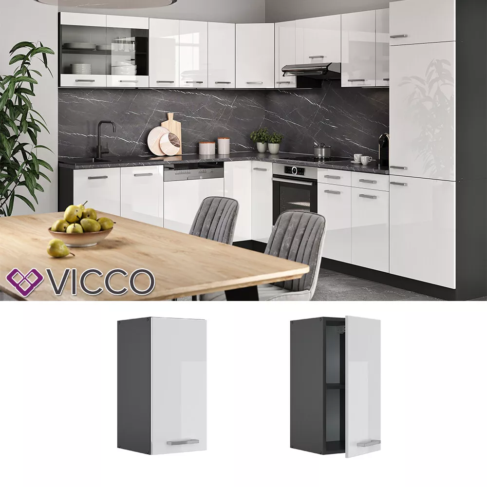 Wall cabinet hanging kitchen cabinet 30 cm R Line anthracite white Vicco