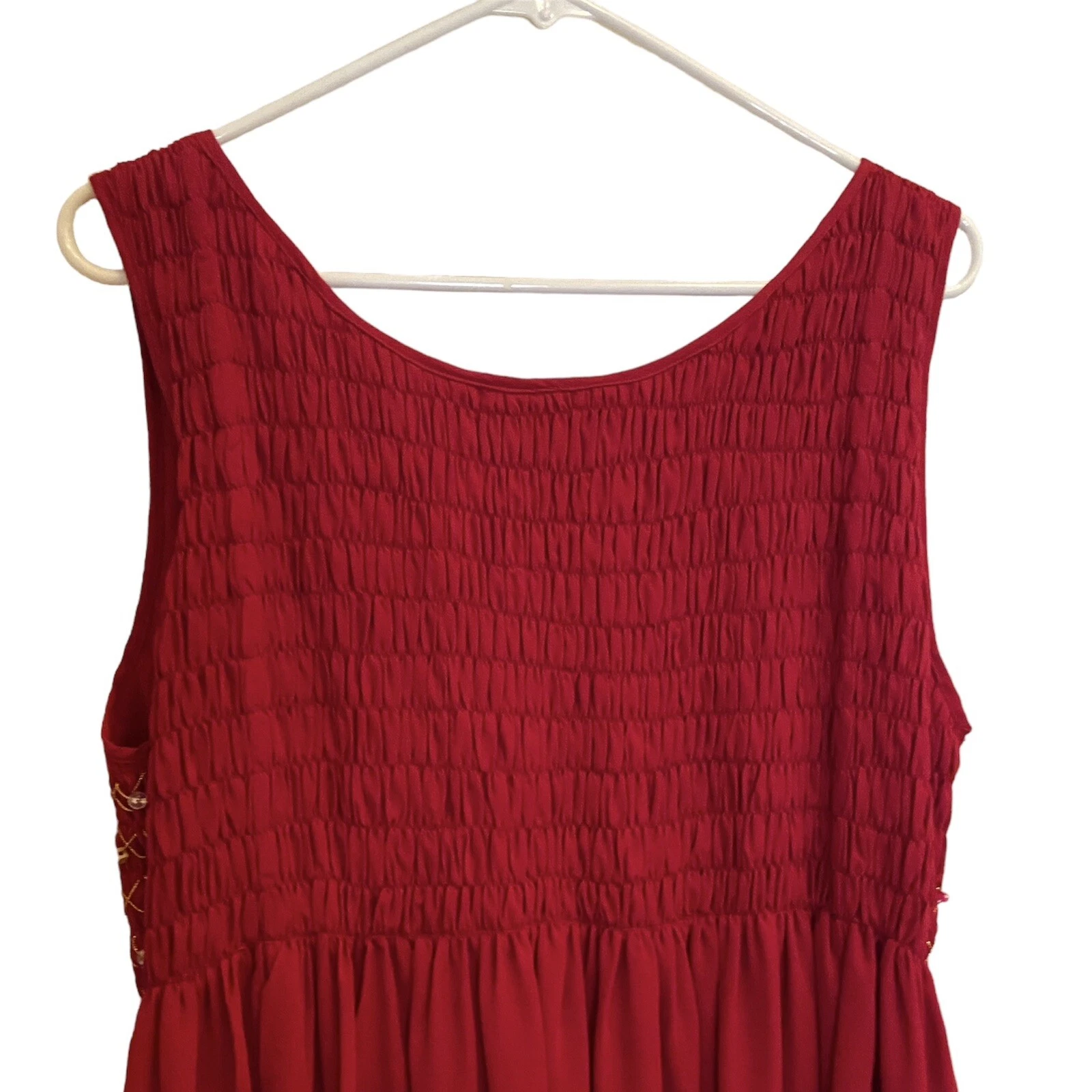 UNDERCOVER Abito da letto vintage Victoria's Secret rosso marrone perline abito taglia L