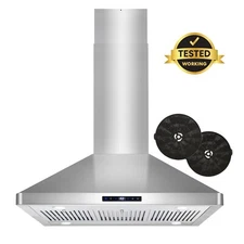 36 in. Island Mount Exhaust Hood Vent Hood (OPEN BOX) Ductless, Stainless Steel