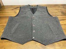 Wyoming Traders Vest Mens 2XL Gray Western Wool Lined Button Ranch Wear Cowboy.