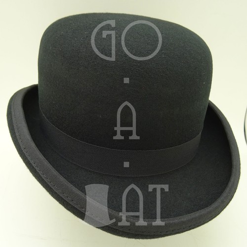 VINTAGE Wool Felt Dura Bowler Derby Top Hat Men Women | Black | Size 55 57 59 61 - Picture 2 of 7