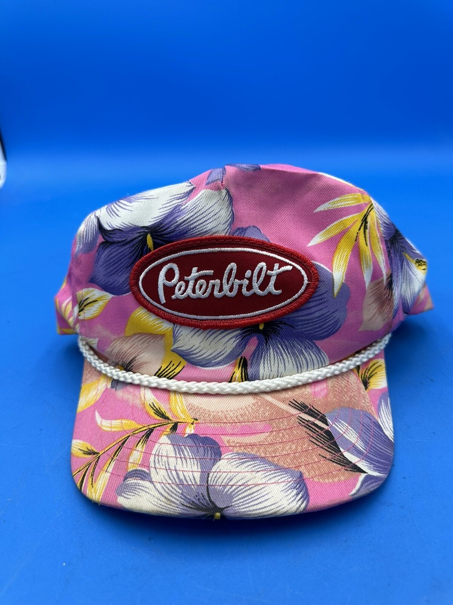 Vintage Peterbilt Hawaiian Trucker Hat Rope Black Adult Snapback