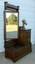 antique carved deep well top hat box dresser pivoting bevel mirror pier dressing