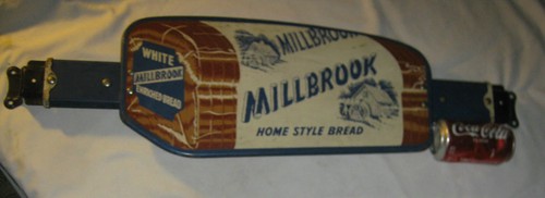 ANTIQUE HOME STYLE USA COUNTRY WATER MILL MILLBROOK METAL DOOR PUSH BREAD SIGN - Picture 9 of 9