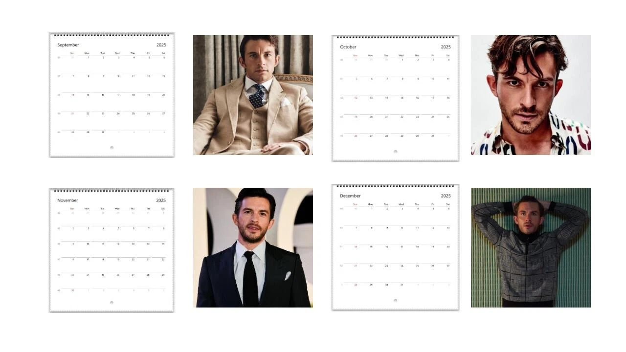 Jonathan Bailey 2025 Calendar Wall, Bridgerton Wicked Celebrity Caledar