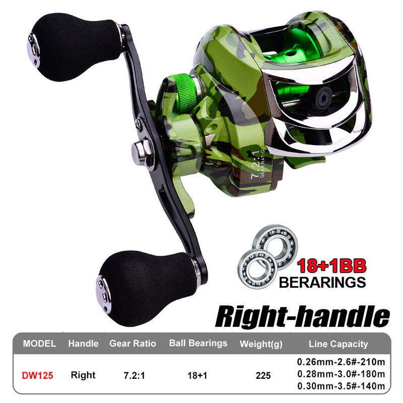 L/R Hand Fishing Baitcasting Reel 18+1BB 7.2:1 Gear Ratio Sa