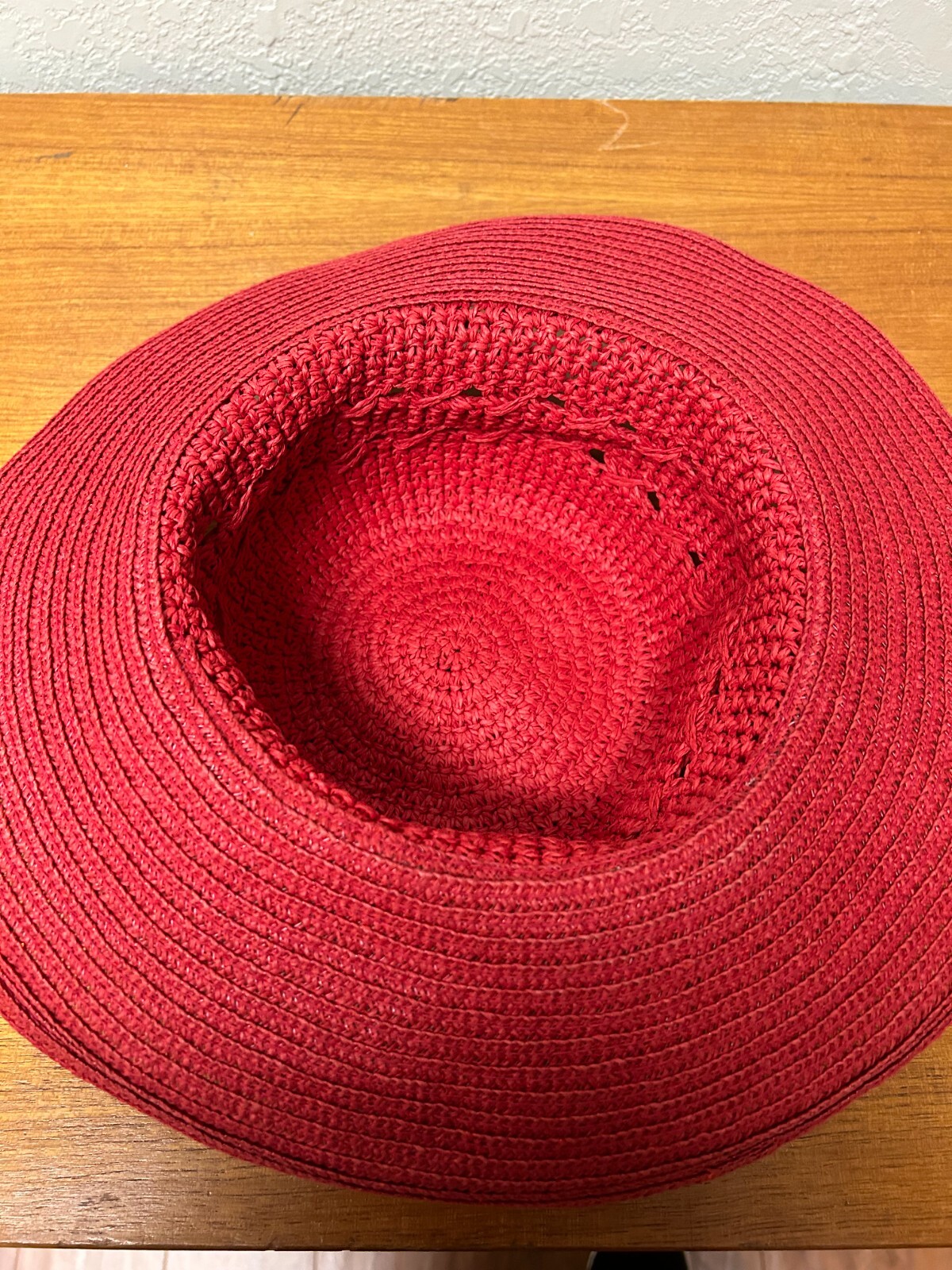 RED STRAW SUN HAT eBay