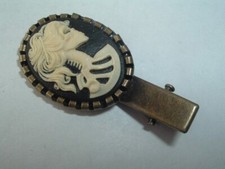 VINTAGE SKELETON CAMEO HAIR CLIP BARRETTE UP DO HAIR ACCESSORY