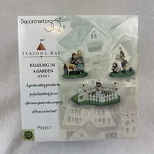 Dept 56 Seasons Bay Relaxing in a Garden #53307 Nice! Set/3 w/Box
