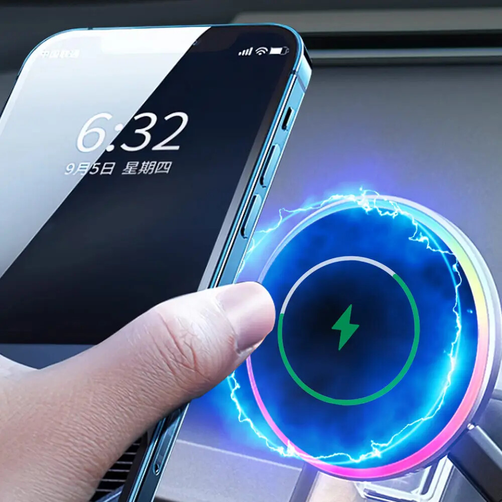 Wireless Charging Magnetic Car Phone Holder for Tesla Model Y Adjustable