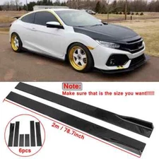 For HONDA CIVIC COUPE SI 2017-2019 78.7'' Side Skirts Extension Splittter Glossy