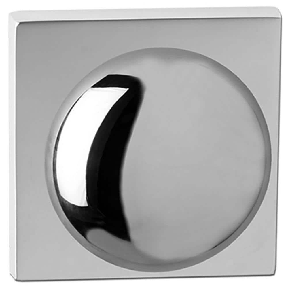 DELANEY Hardware Privacy Door Knob with Square Trim in Bright Chrome Zinc Finish-image