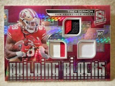 2021 Trey Sermon Spectra Building Blocks Neon Pink RC 3x RELICS...09/15...49ers