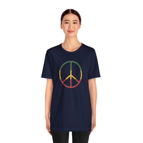 Unisex Reggae Peace Sign Shirt Rasta Rastafari Retro Vintage Minimalist T-Shirt - Bild 28 von 29