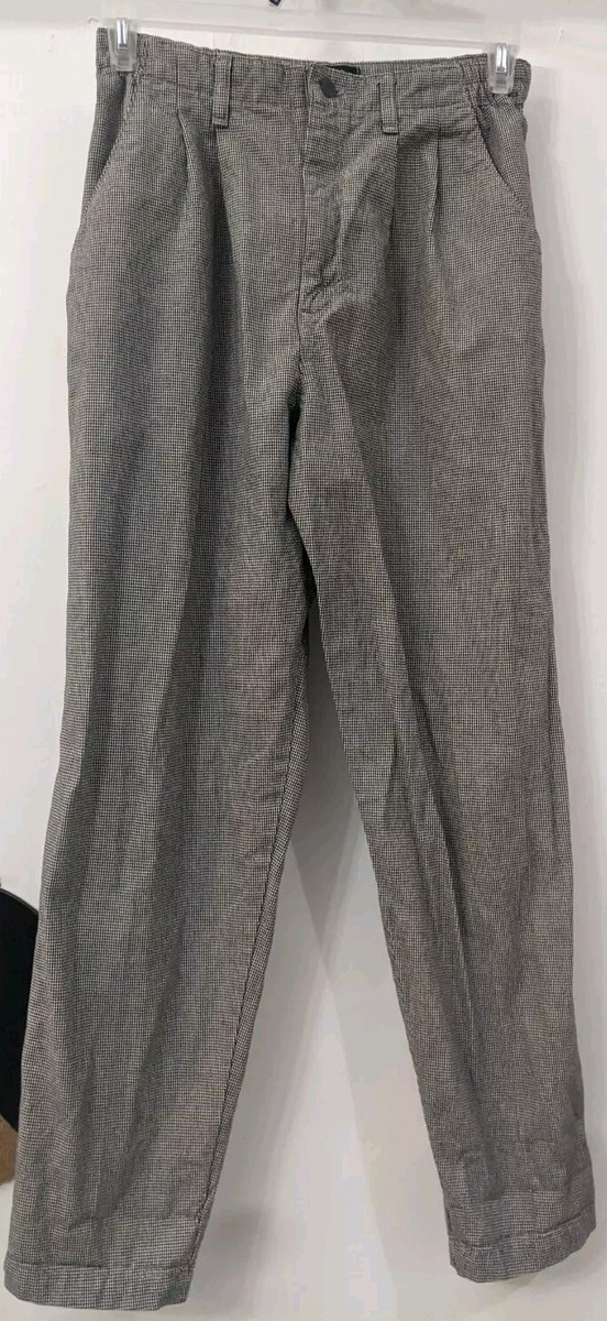 Vtg Lee Casuals Wrinkle Free Pants Houndstooth Print Waist 28