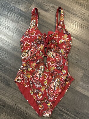 Women's Skinny Dippers Paisley Ashbury Alysa Keyhole One Piece Swimsuit Size XL